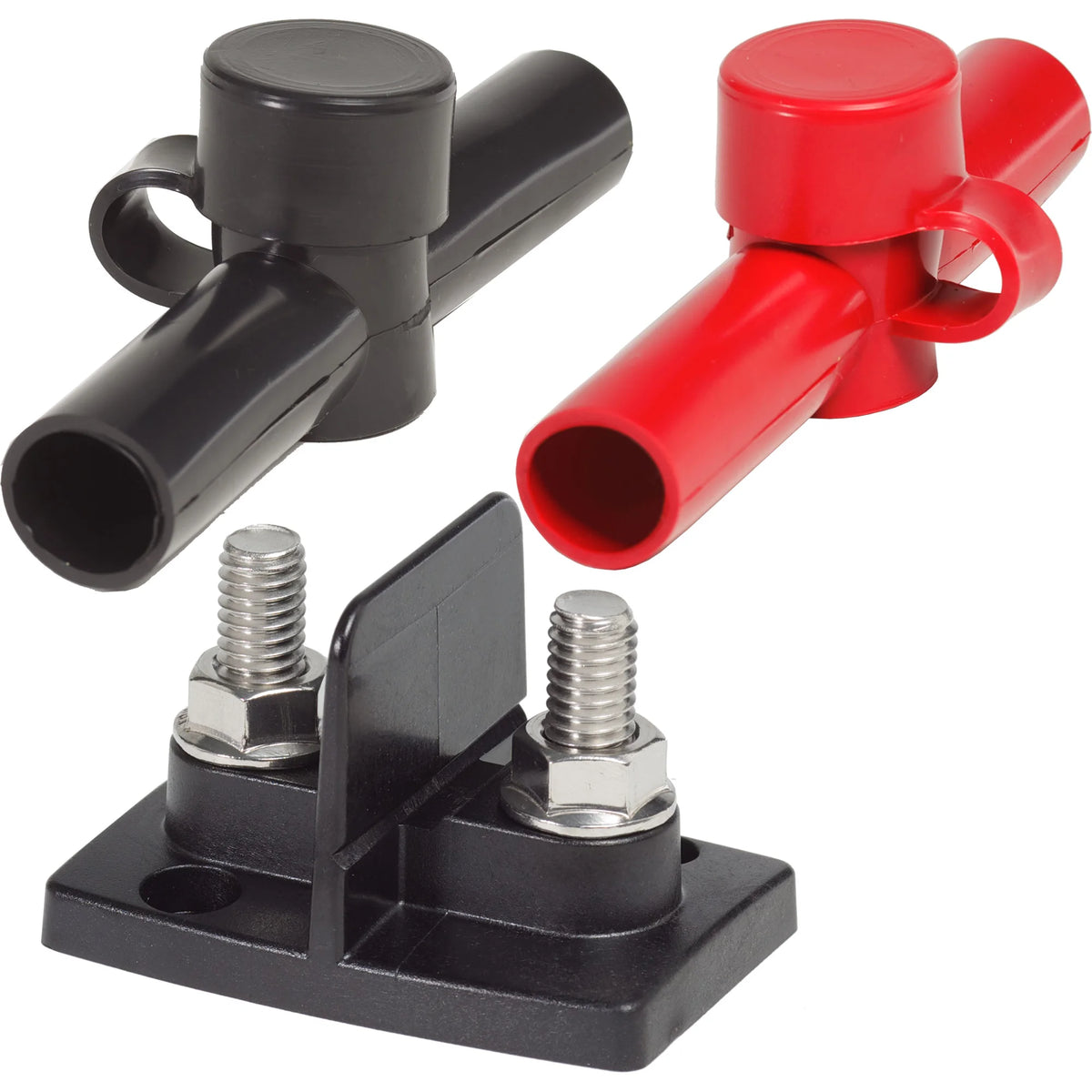 Blue Sea Systems Dual PowerPost Cable Connector, 48V DC, #10 Screw Mounting