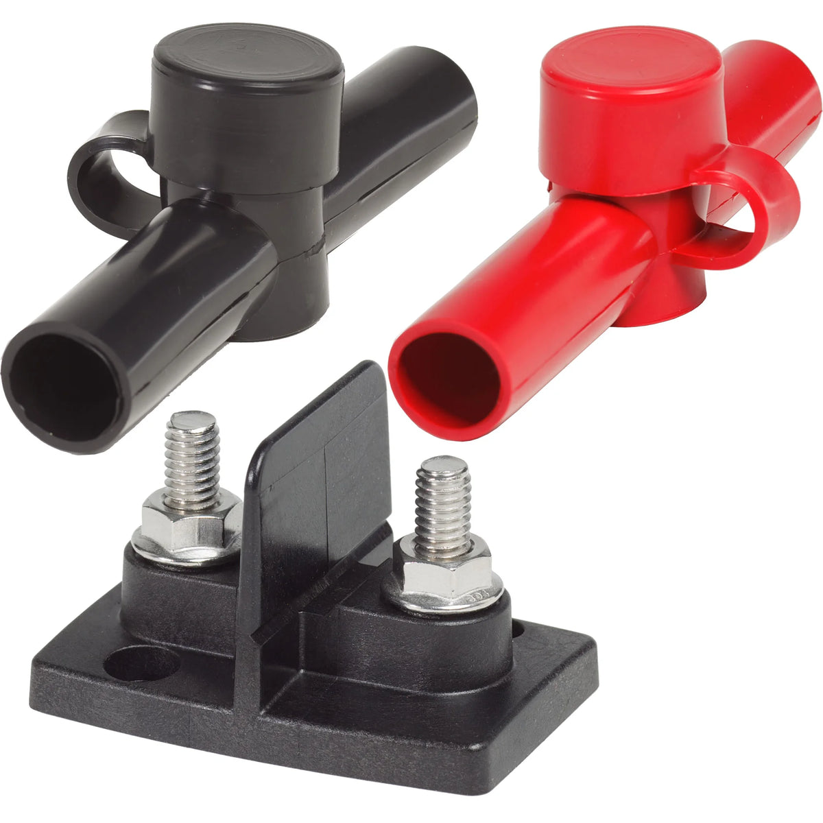 Blue Sea Systems Dual PowerPost Cable Connector, 48V DC, #10 Screw Mounting