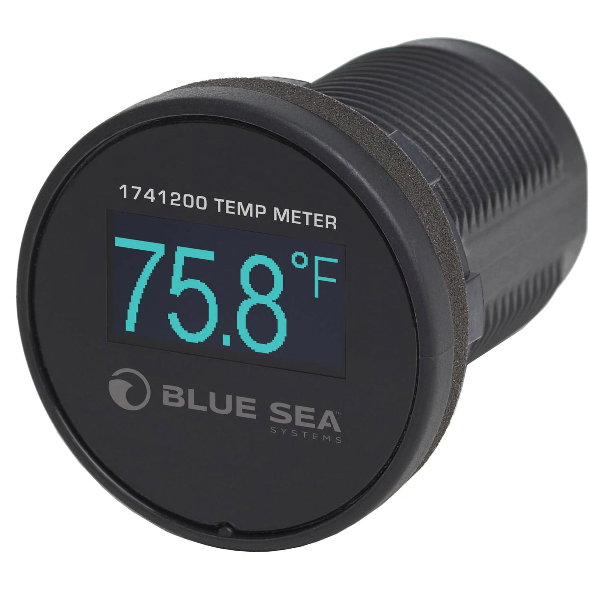 Blue Sea Systems Mini OLED Temperature Monitor, 12V/24V DC, 1-1/8 in Hole Mount, -40°F to 250°F