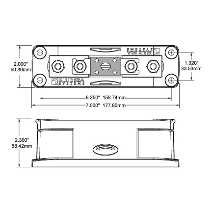 Blue Sea Systems ANL Fuse Block with Insulating Cover, 32V DC, 5/16 in (M8) Stainless Steel Studs