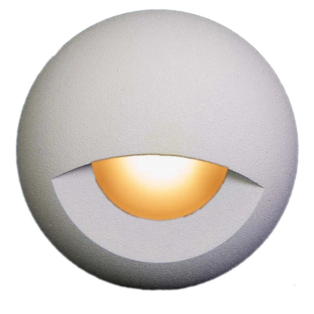 Plash Gravity Surface Mounted LED Deck Light, Warm White Light, White Housing