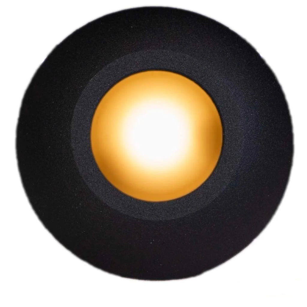 Plash Gravity LED Deck Light, Warm White Light, Black Housing, IP67, 1.2W