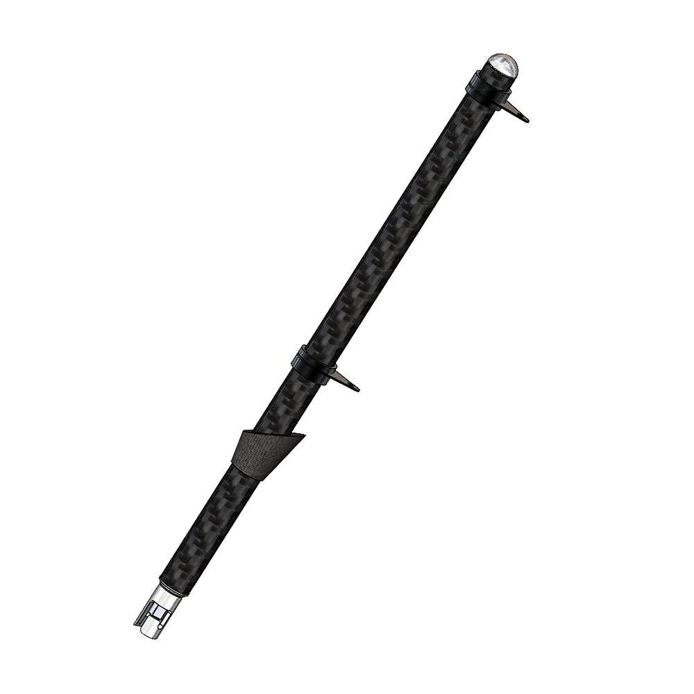 TACO Marine Carbon Fiber Flag Pole, For 1-5/8 in Rod Holders and Gunwale Mounts, J-Lock System, Awl Grip Clear Coat, 360° Swivel