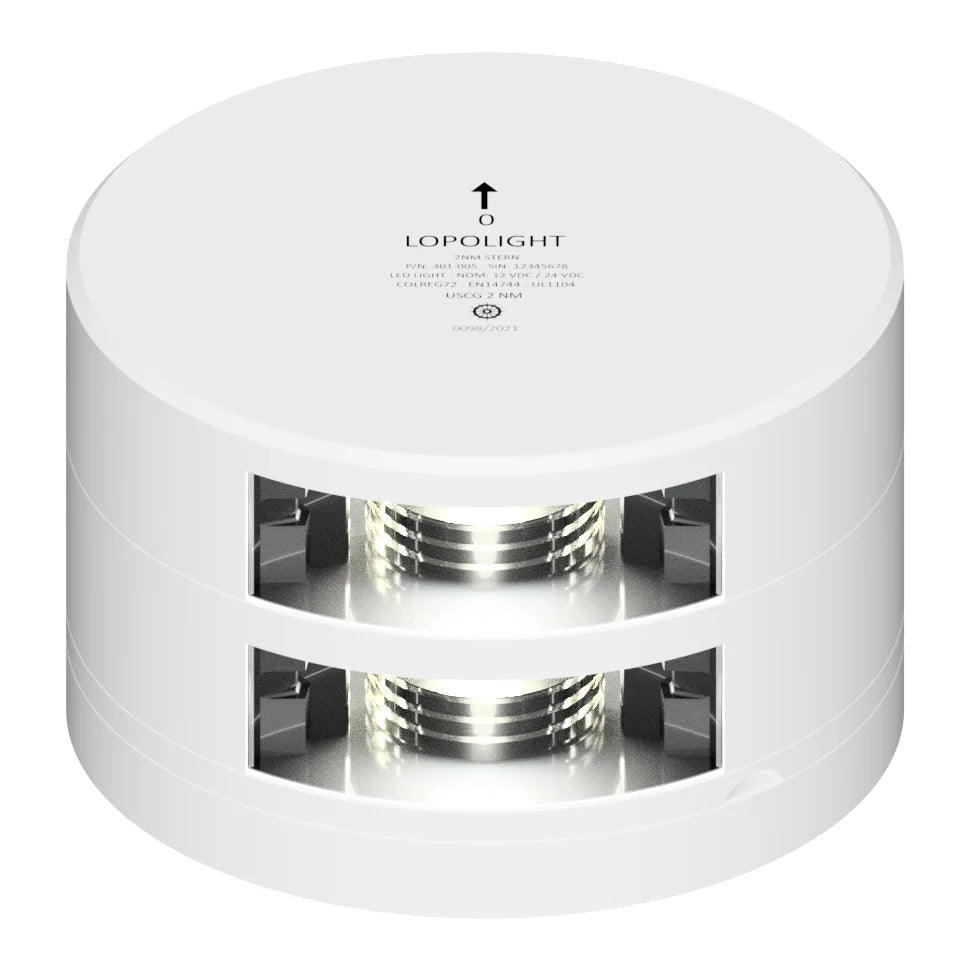 Lopolight Double LED Stern Light, 2nm, 135°, 10-32VDC, IP68