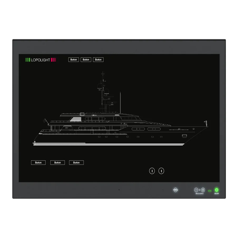 Lopolight NLC Marine Touchscreen Monitor, 15 in, IEC 60945