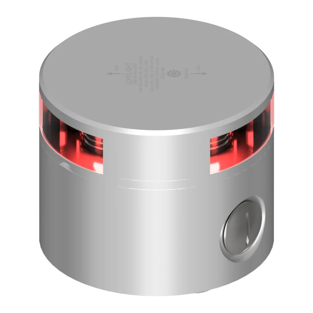 Lopolight Single Red LED Navigation Light, 2nm, 180°, 10-32VDC