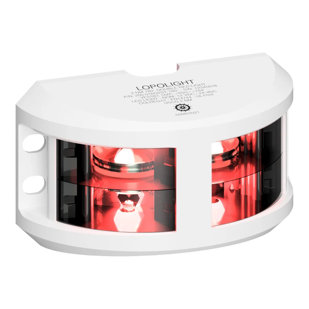 Lopolight Double Red LED Navigation Light, 3nm, 180°, 10-32VDC