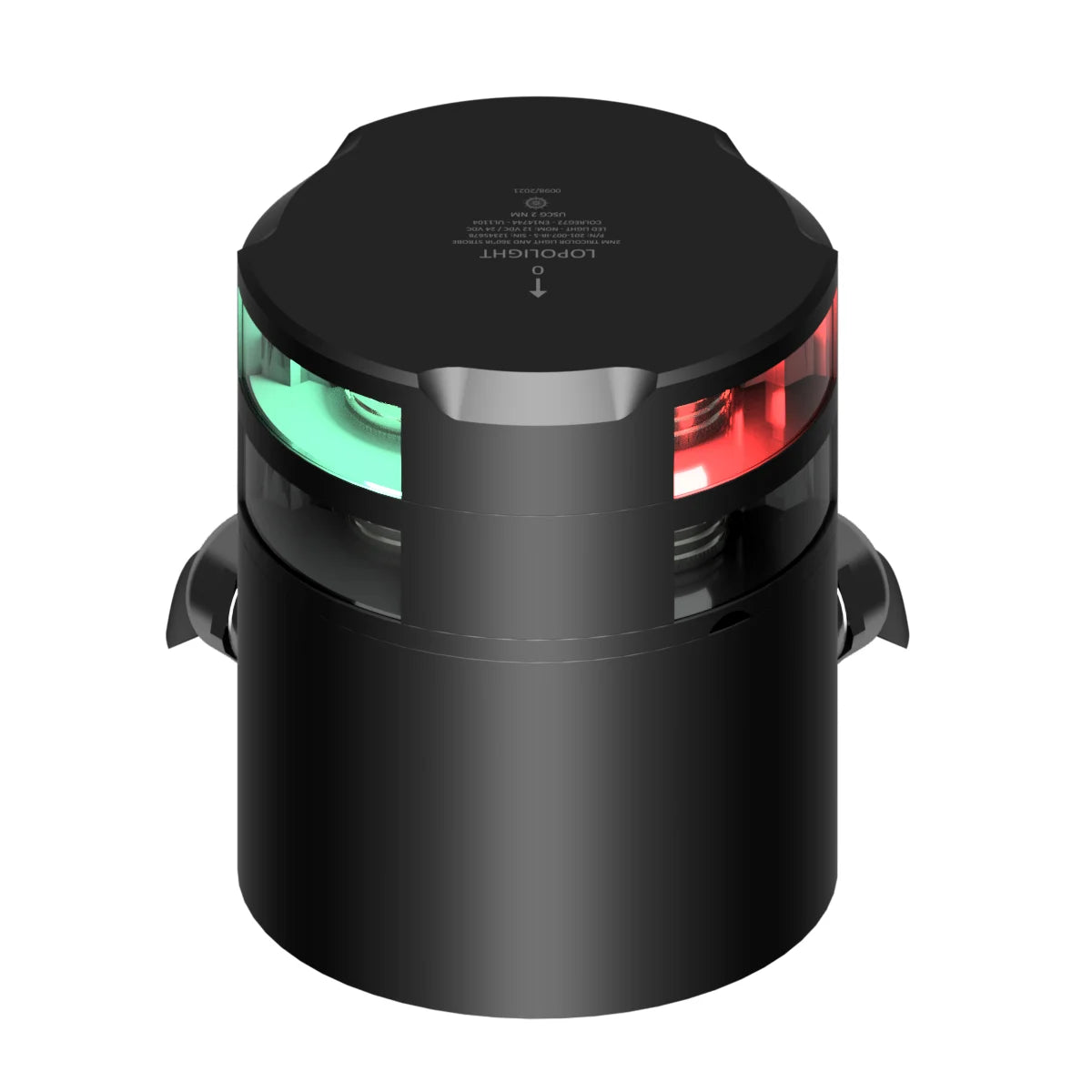 Lopolight Tricolor Navigation Light with IR Strobe, 2nm, 10-32VDC, IP68 Base