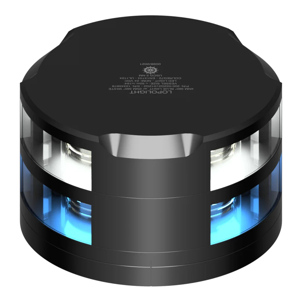 Lopolight 360° LED Signal Light, 4 NM Blue Strobe, 2 NM White