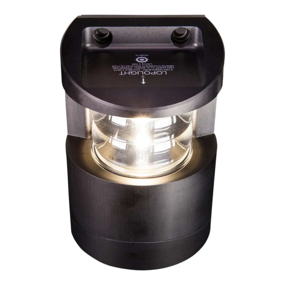 Lopolight Double LED Masthead Light, 6NM, Black, Special 30°