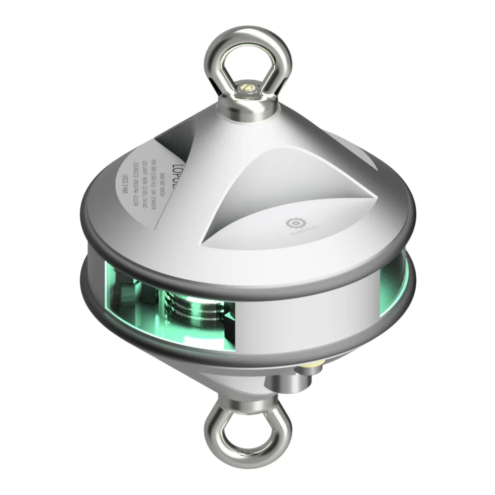 Lopolight Hoistable LED Navigation Light, 3nm, 360° Green Light