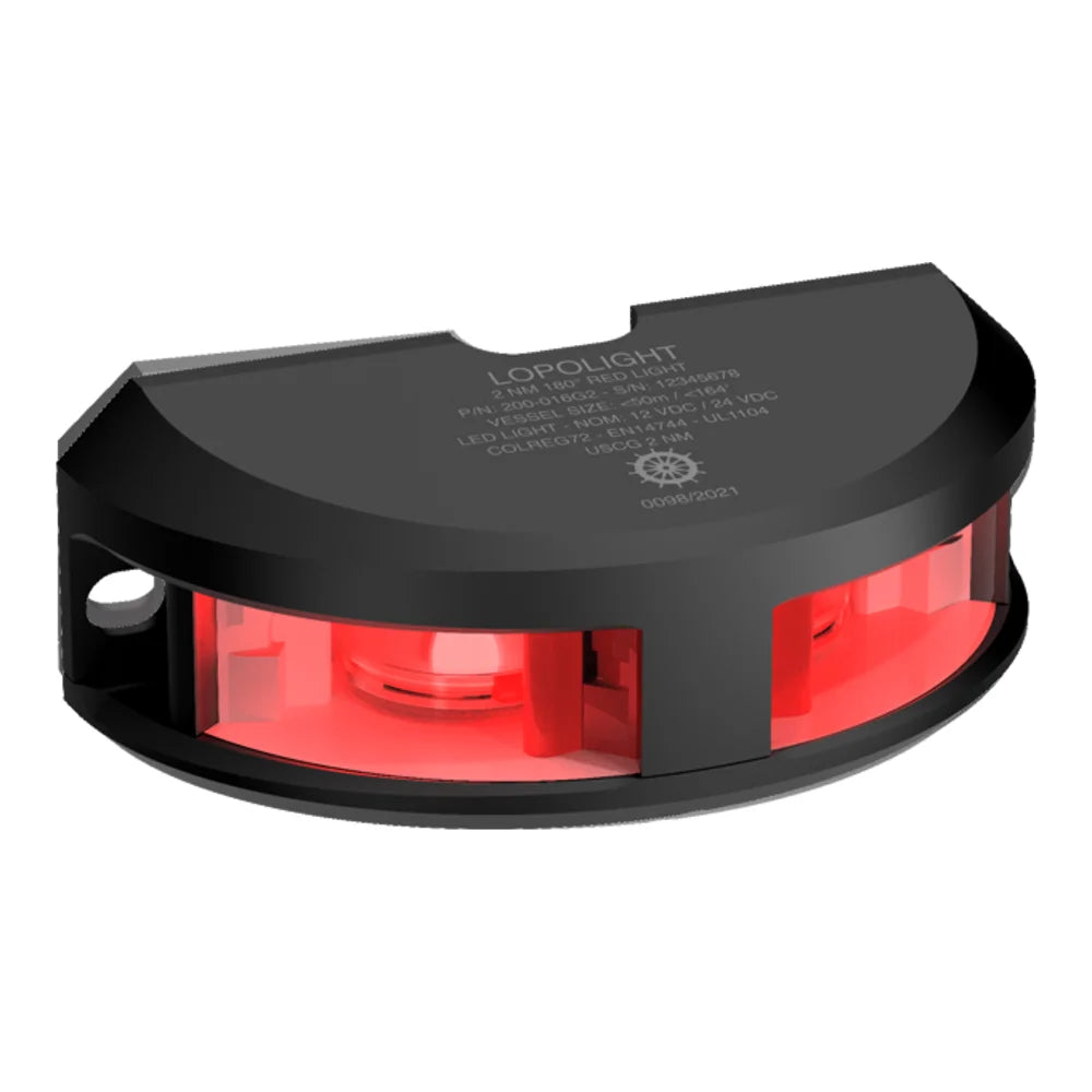 Lopolight Red LED Navigation Light, 3nm, 180°, 20m Cable