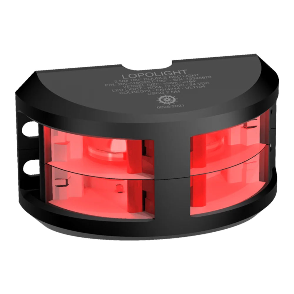 Lopolight Double Red LED Navigation Light, 3nm, 180°, 10-32VDC