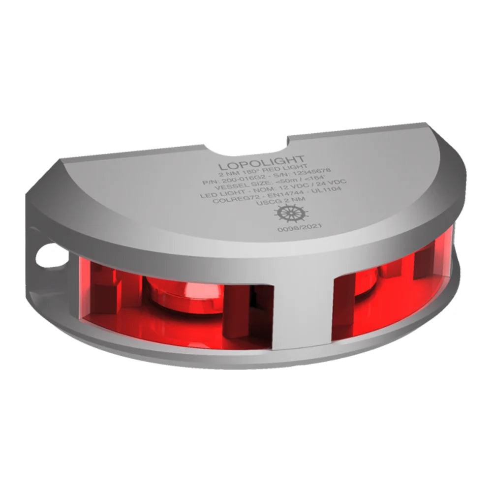 Lopolight Red LED Navigation Light, 3nm, 180°, 20m Cable