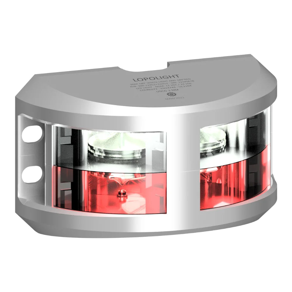 Lopolight White and Red LED Signal Light, 10-32V DC, 3nm, 180°