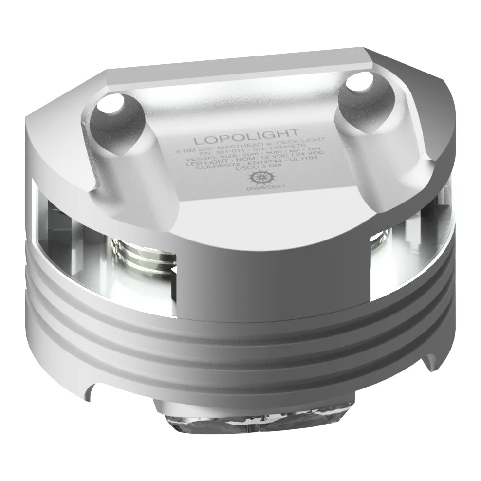 Lopolight DLXi LED Masthead Light with 6W Decklight, 2nm, 225°
