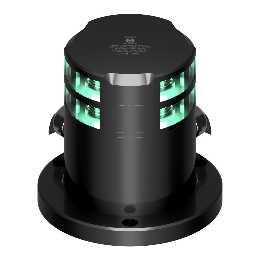 Lopolight PRO Double 360° Green Navigation Light, 2nm, IP68
