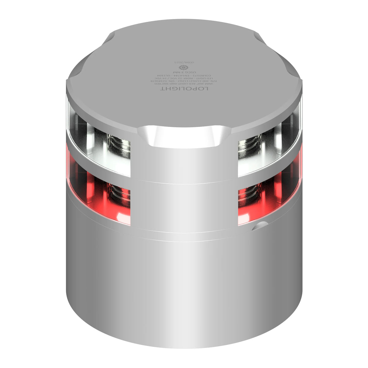 Lopolight 360° Red and White LED Navigation Light, 3nm, 10-32VDC