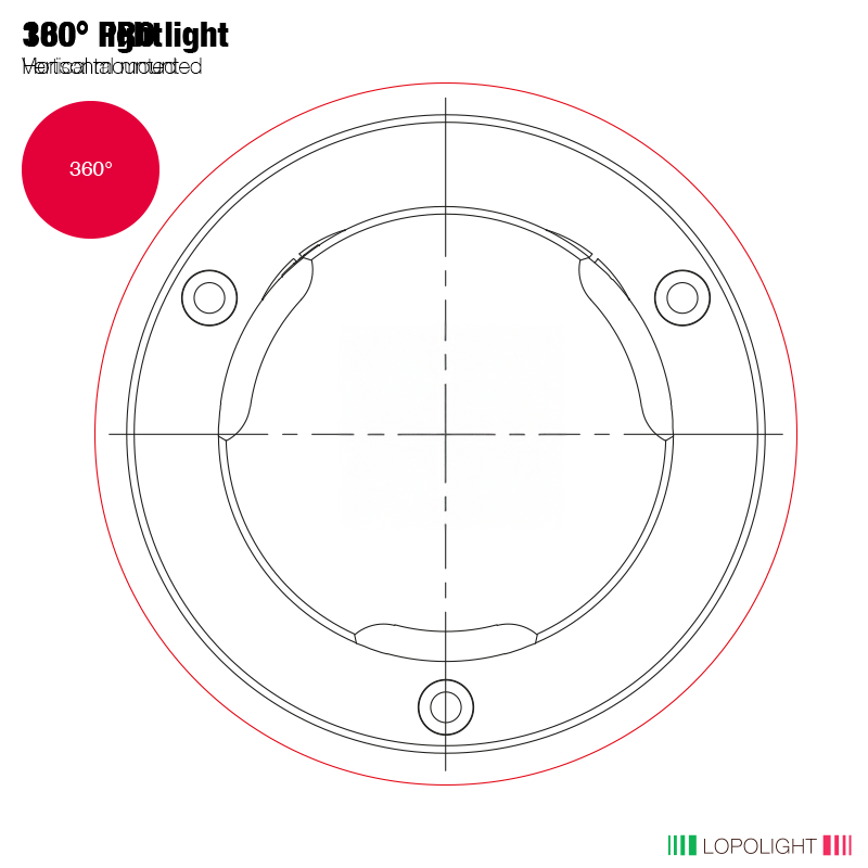 Lopolight PRO Ex LED Signal Light, 2nm, 360° Red Light, ATEX Zone 1 & 2
