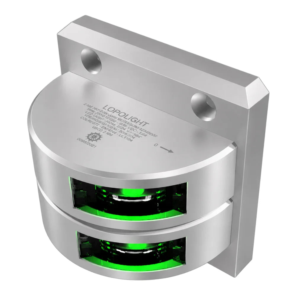 Lopolight Double Starboard LED Sidelight, 2nm, 112.5°, Green Light