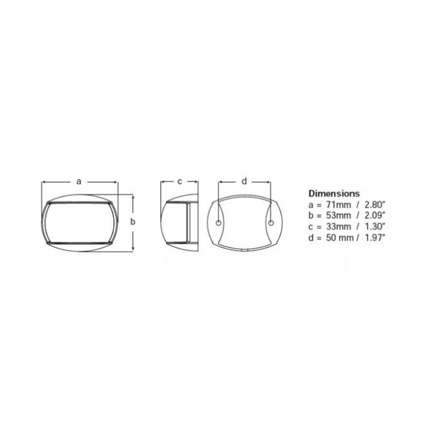 Hella Marine NaviLED Compact Starboard Navigation Light, 2NM, IP67