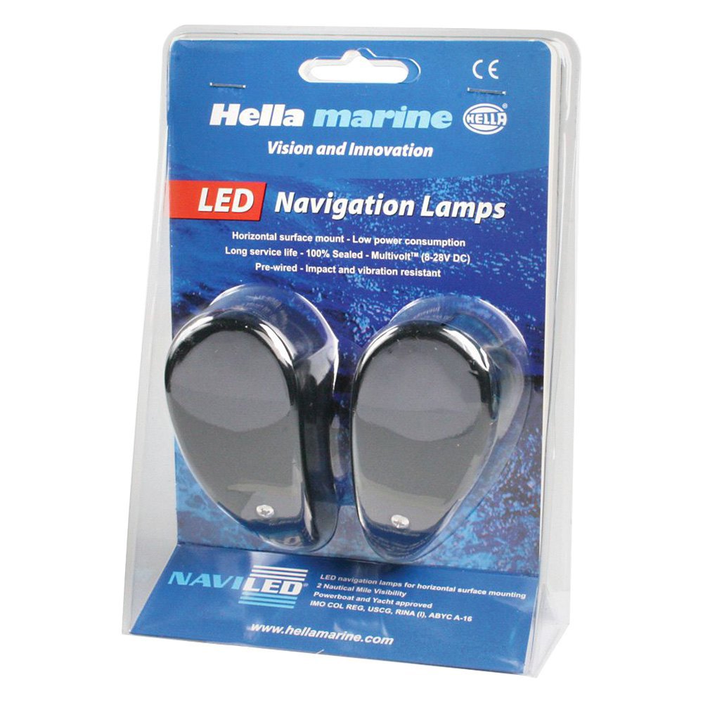 Hella Marine NaviLED Compact Deckmount Port & Starboard Navigation Light Pair, 2NM, 12/24V, IP67