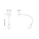 Quick Marine - Audrey LED Reading Light (Daylight, 10/30V, Dark Gray, Chromed) (FASP1181TVCHA00)
