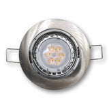 Mega LED - Downlight Fixture - Aluminum Alloy, Adjustable Beam, For MR16 or GU10, Inox Finish (HYDRA)