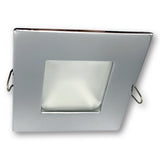 Mega LED - Anafi Square Downlight Fixture - For G4 LED Bulb Chromed Brass Trim And Frosted Glass