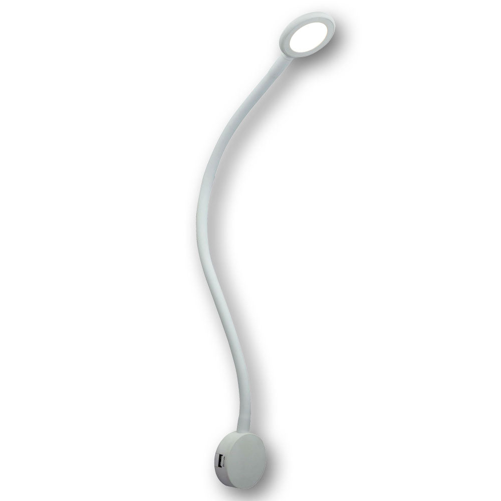 Mega LED - Volos LED Reading Light - 2.1 Watt, Dual USB Port, Flexible Goosneck