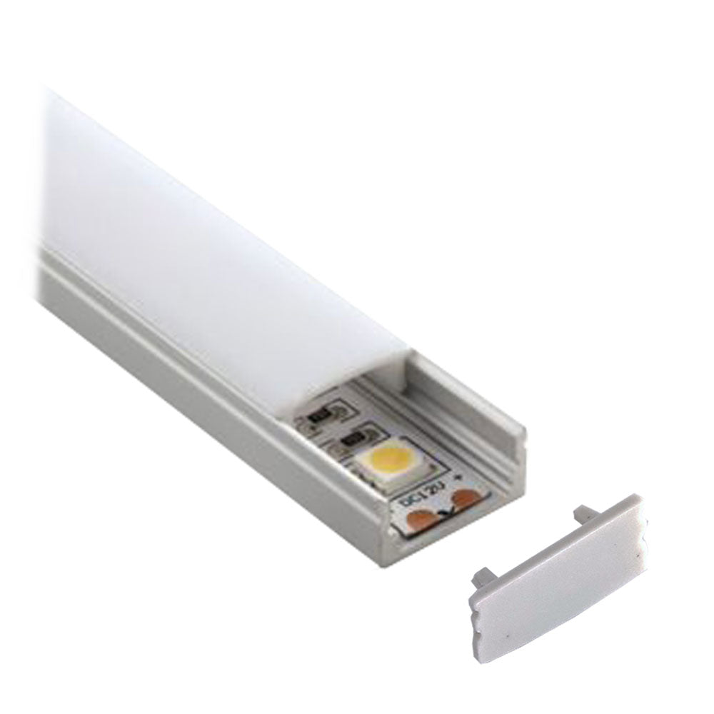 Mega LED - Aluminum Profile - Slim Recessed, Width 17.5mm (0.68") X Height 8.2mm (0.03"), Length 2 Meters (30211)