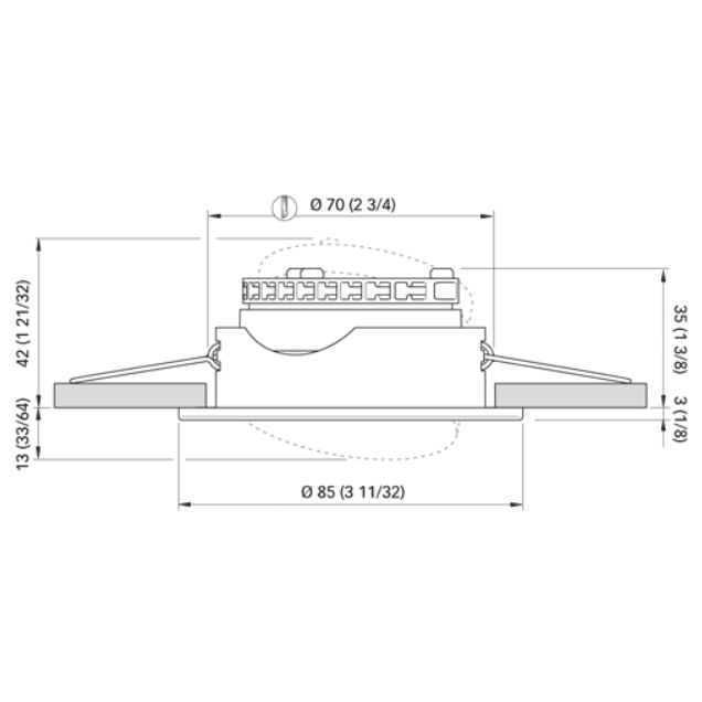Quick Marine - Nikita Downlight - 4W, 10/30V, Adjustable, Spring Mount