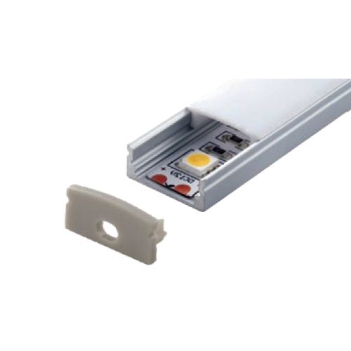 Mega LED - Aluminum Profile - Slim Recessed, Length 2 Meters, Flat Top Cover (30211-FLAT)