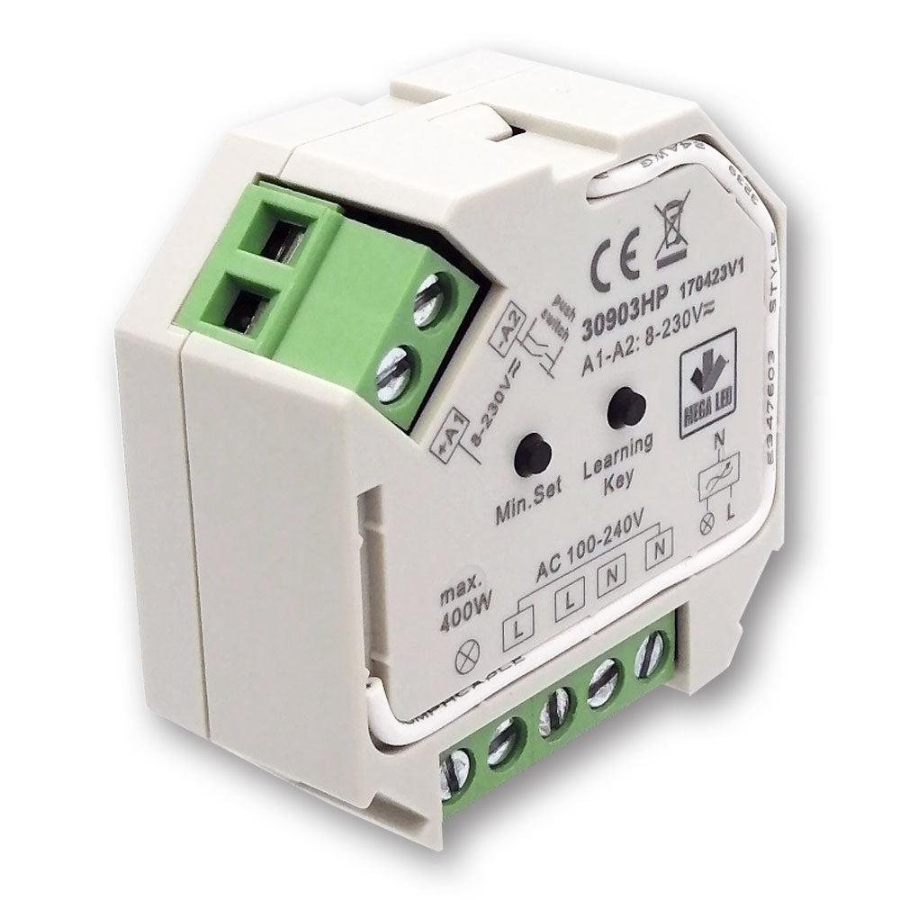 Mega LED - RF Wireless Dimmer - Remote Controlled, Triac & Mosfet Dimmer For Up To 400W (30903-HP)