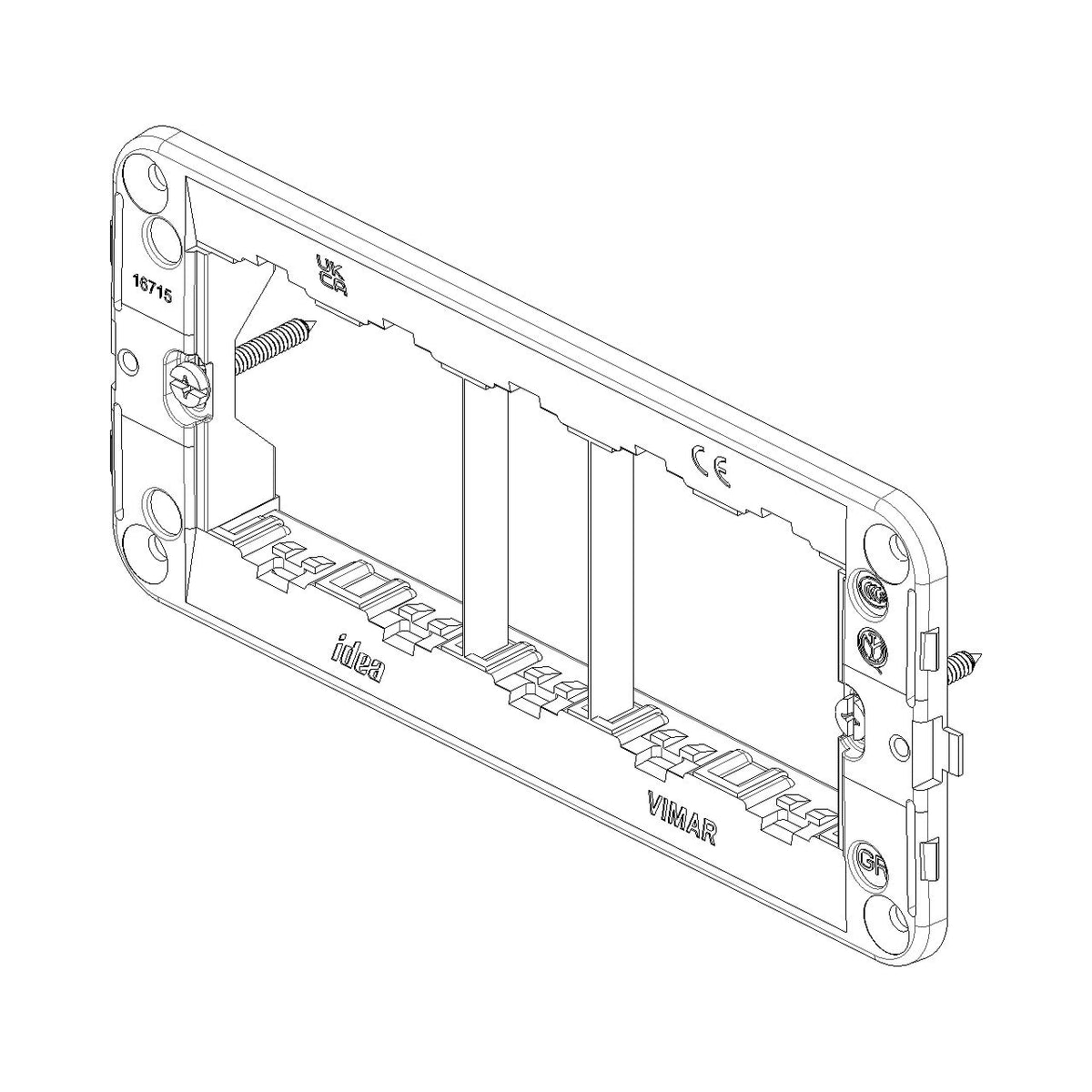 Vimar Idea 5-Module Mounting Frame, With Screws, Grey