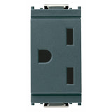 Vimar Idea 2P+E USA Socket Outlet, 15A, 250V, IP20, Flush Mount, Screw Terminal, Halogen-Free Thermoplastic