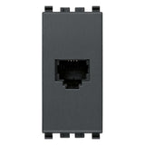 Vimar Eikon RJ11 Phone Jack 6/4, 1-Module, Screw Terminals, IP20, Flush-Mount