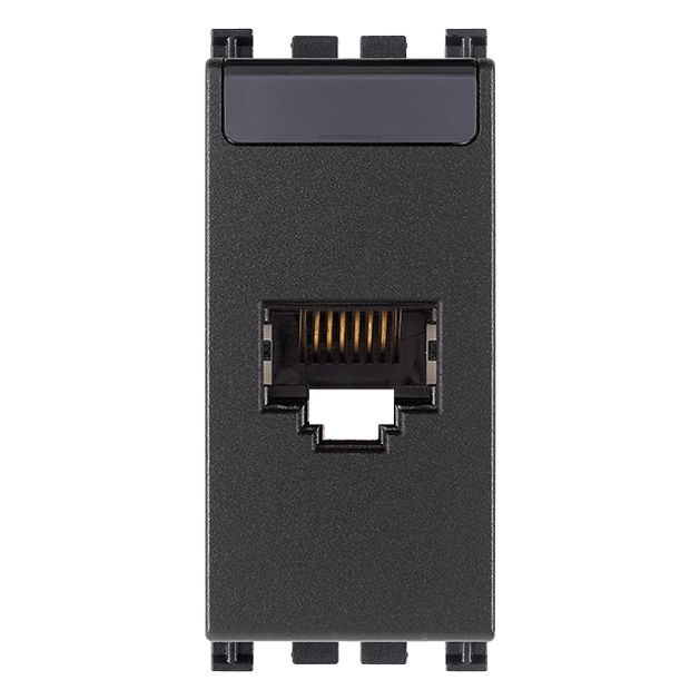 Vimar Arké RJ45 Cat5e Avaya UTP Socket Outlet, MPS100E Connector, T568A/B, IDC Terminals, Grey