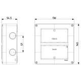 Vimar Isoset Surface Mount Enclosure, For Eikon and Plana, 8-Module (4+4), 4x2, Vertical, IP40