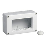 Vimar Isoset 4-Module Surface Mounting Box, For Eikon and Plana Series, IP40, Grey, Plastic