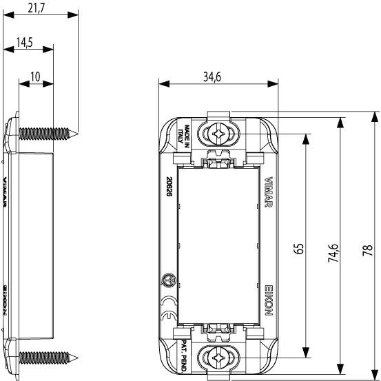 Vimar Eikon 1-Module Panel Mounting Frame, With Screws, Thermoplastic