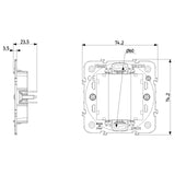 Vimar Eikon Mounting Frame, 1M, Claws, 60 mm Round Box, Flush-Mount