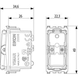 Vimar Eikon Push Button Mechanism, For 1-3 Module Button, 1P NO, 10A 250V, Lightable, IP40