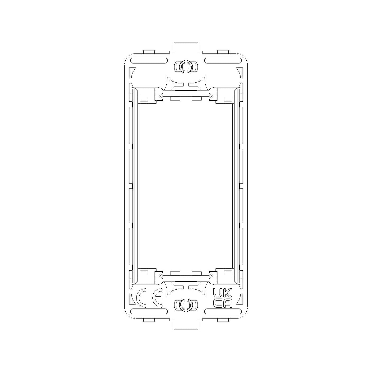 Vimar Idea Panel Mounting Frame, 1-Module, With Screws, Grey