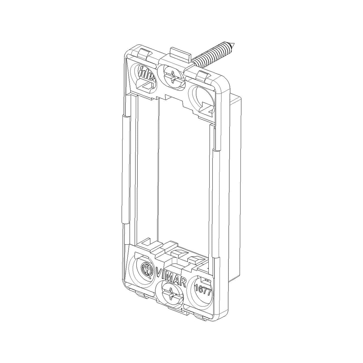 Vimar Idea Panel Mounting Frame, 1-Module, With Screws, Grey