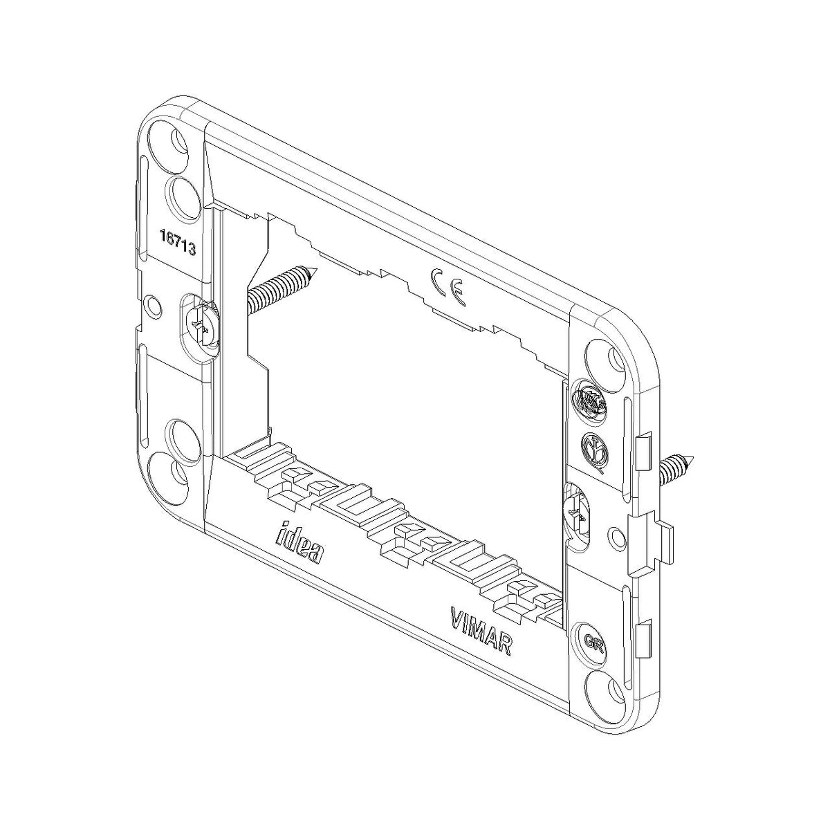 Vimar Idea 3-Module Mounting Frame, With Screws, 60 x 97 mm, Grey
