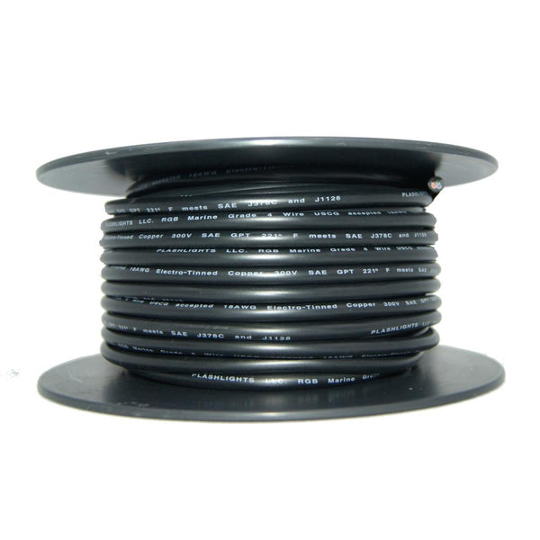 Plash - Insulated Power Wire - 2 Conductor, Black PVC