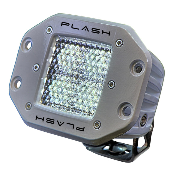 Plash - LED Cube Spotlight - White, 40W, 9-36V, IP68, Flush Mounted (40-FL-FM-WHT)