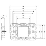 Vimar Arké 2-Central-Module Mounting Frame With Screws, For 60 mm or 56x56 mm Mounting Boxes
