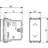 Vimar Arké 2P 2-Way Push Button, 10A, 250V, 6 Terminals